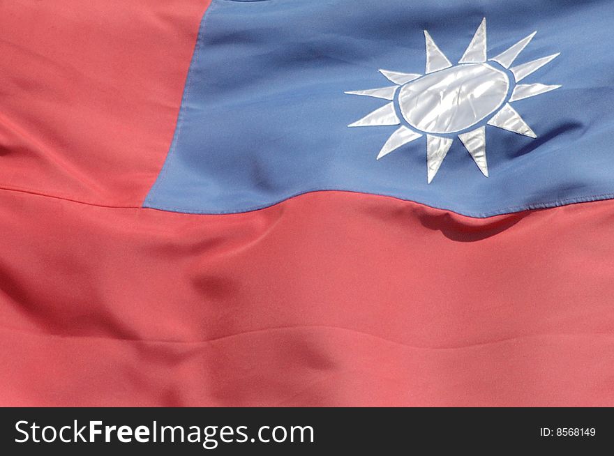 Detail of the flag of Taiwan. Detail of the flag of Taiwan