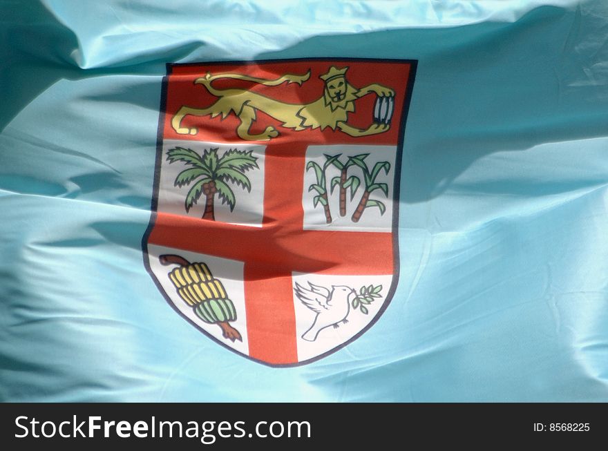 Closeup Of The Fijian Flag