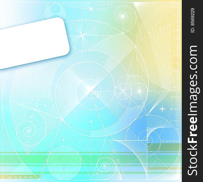 Computer generated abstract background with geometrical elements and blank square. Computer generated abstract background with geometrical elements and blank square.