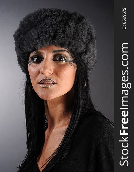 Woman In A Fancy Russian Hat