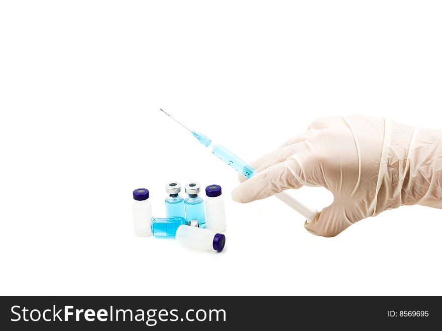 Vaccinations And Human Hand With Syringe