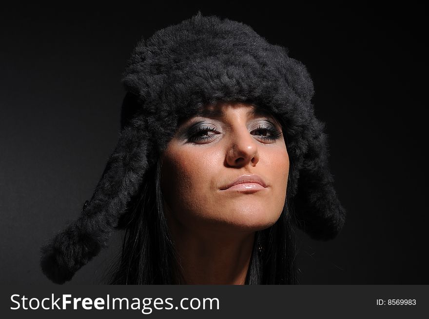 Woman in a fancy russian hat