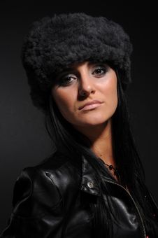Woman In A Fancy Russian Hat Stock Photos Woman In A Fancy Russian Hat Stock Photos