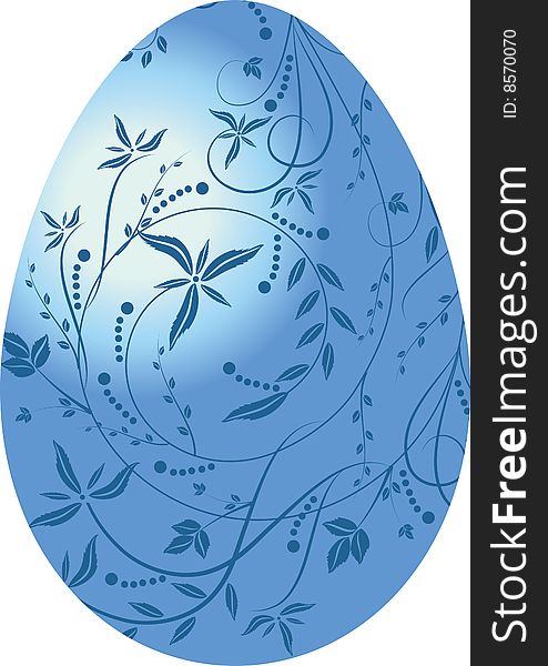 The vector illustration contains the image of blue egg