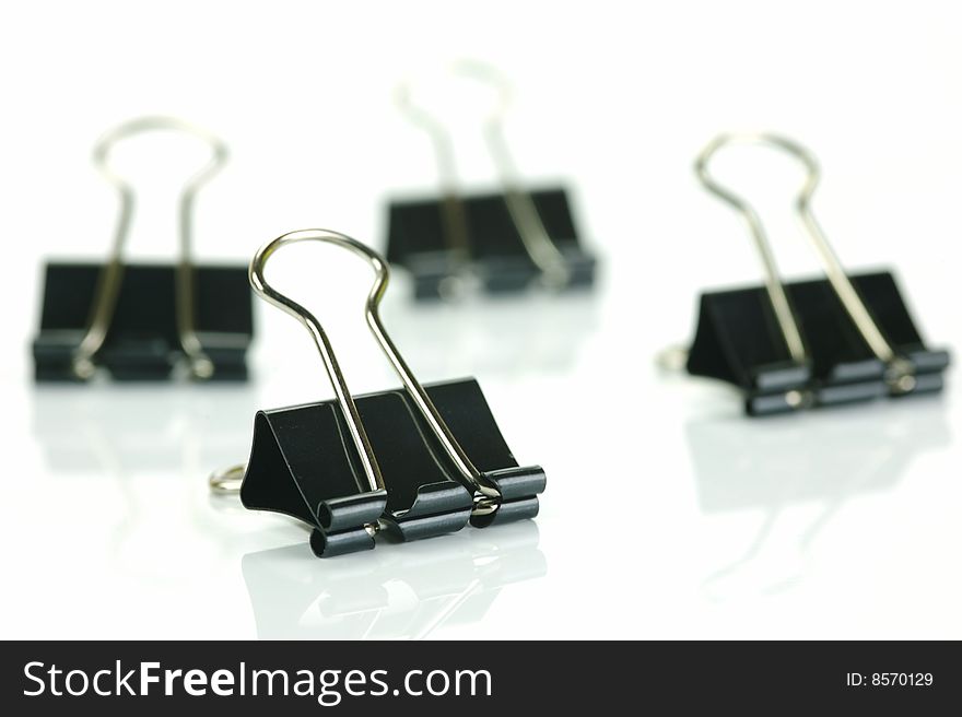 Paper clips isolated against a white background. Paper clips isolated against a white background