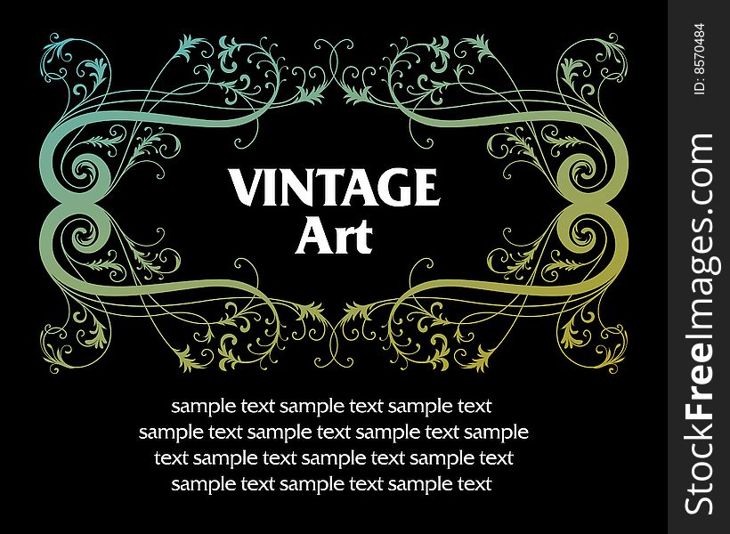 Vector vintage template frame In flower style