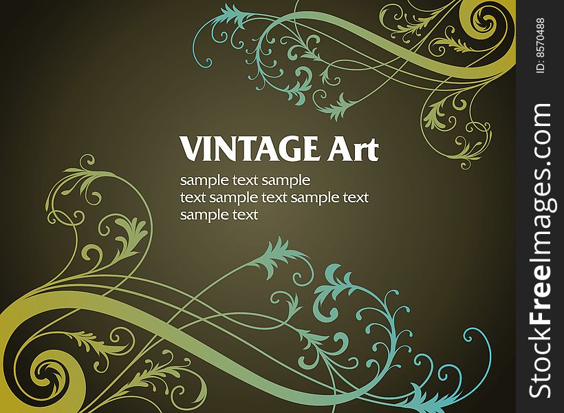 Vector vintage template frame In flower style