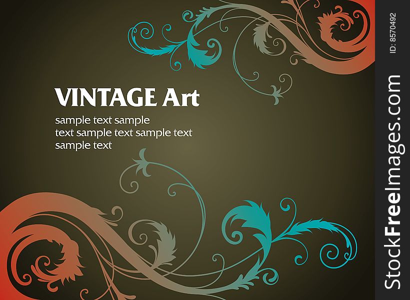 Vector vintage template frame In flower style