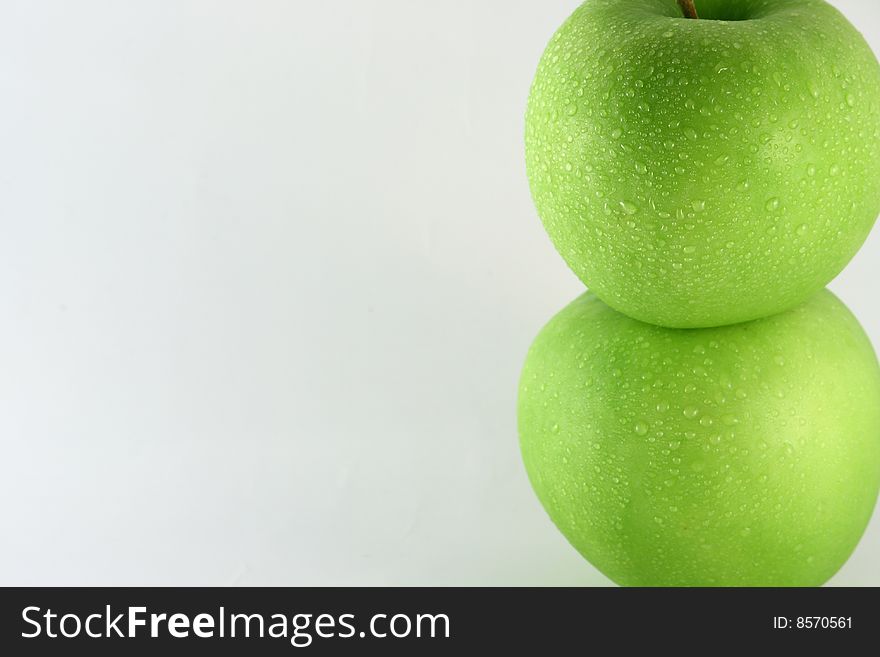 Fresh apple on isolated white background