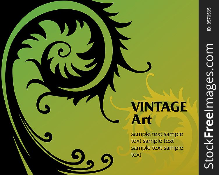 Vector vintage template frame In flower style