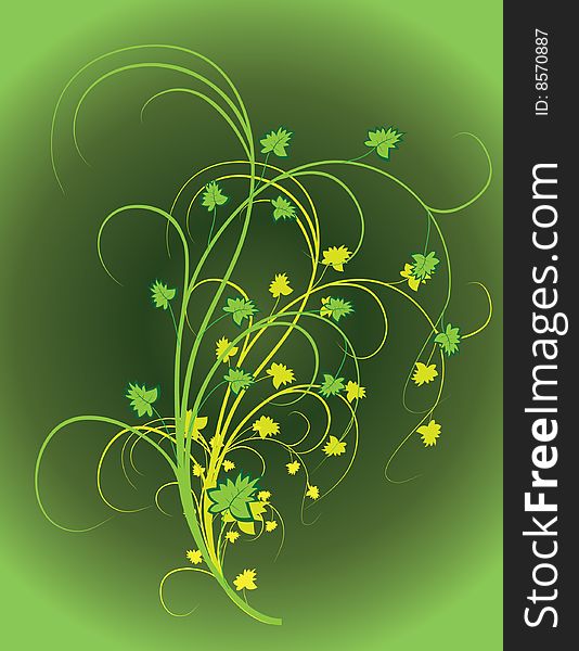 The background of green leaves. Vector illustration