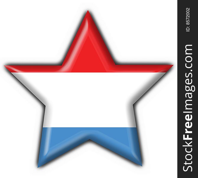 Luxembourg Button Flag Star Shape