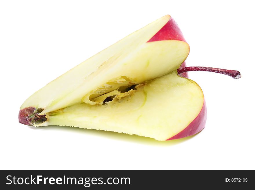 Ripe red apple isolated on white background