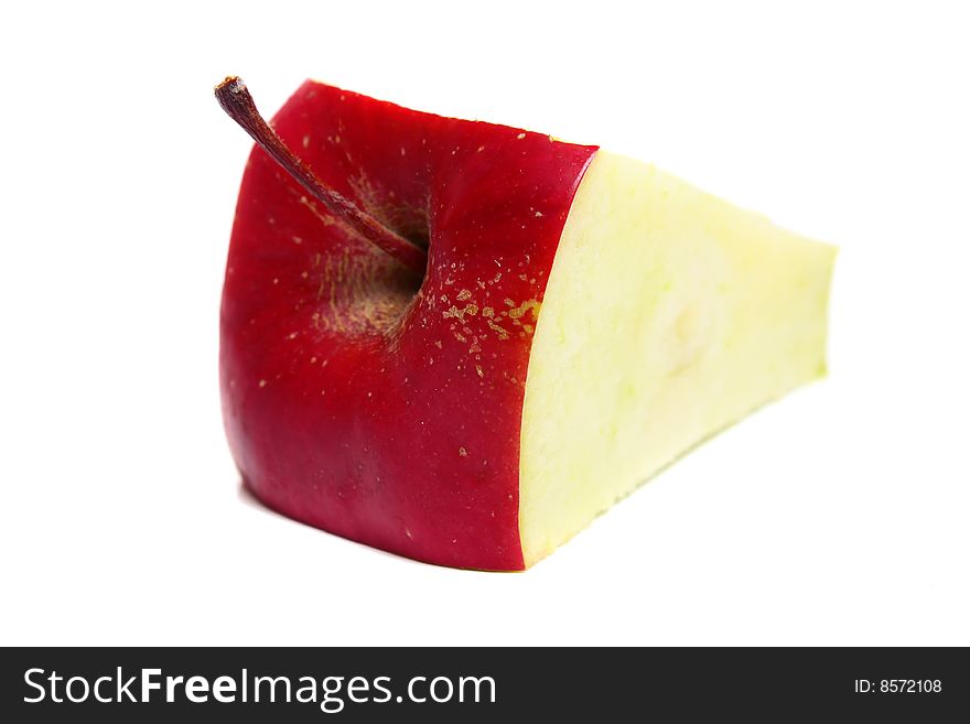 Ripe red apple isolated on white background