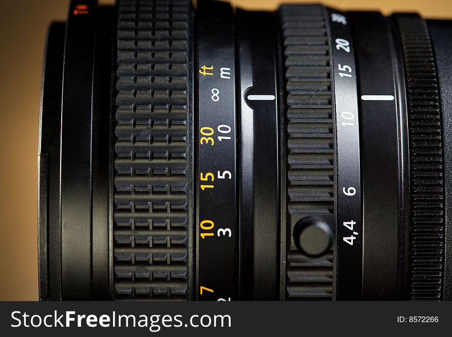 Close up of professional lens