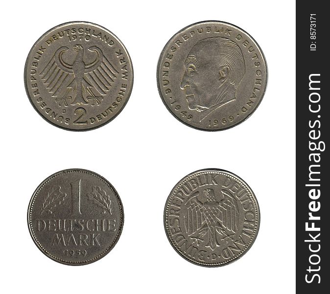 German coins, old deutsche marks