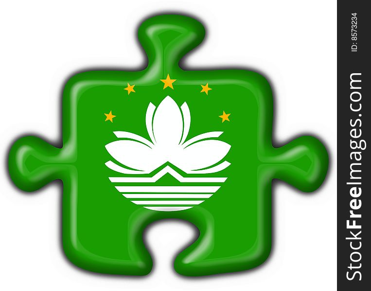 Macao Button Flag Puzzle Shape