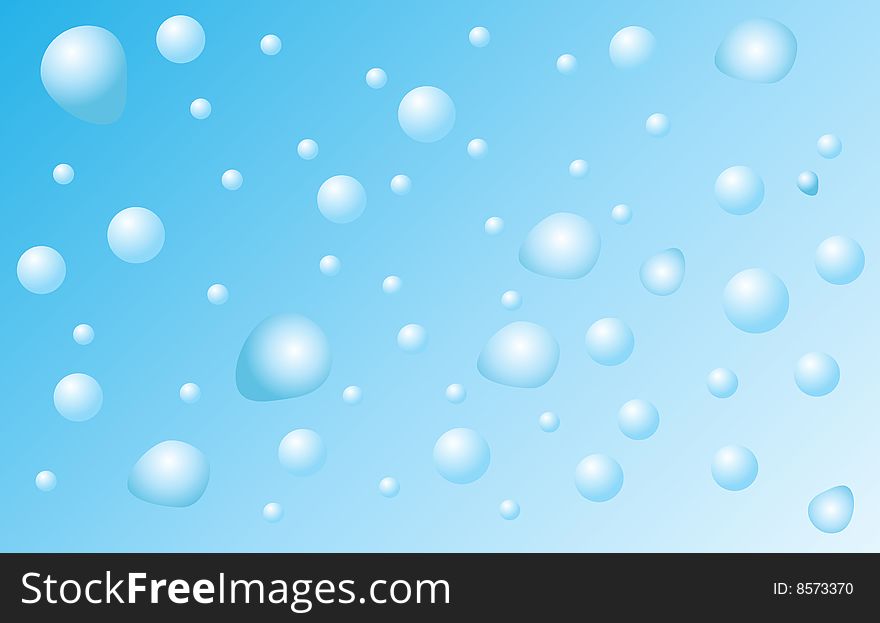 Bubbles in the layer of water vector illustration
