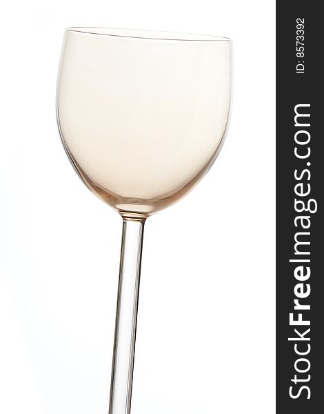 Empty Glass On A Long Stalk On A White Background