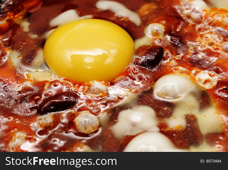 Eggs Fry With Red Beans.