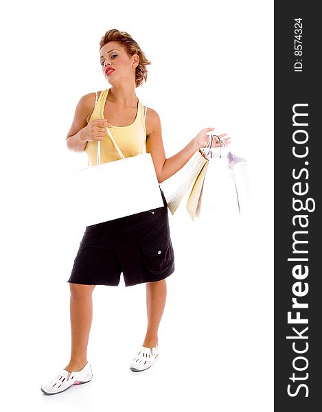 Standing Model Holding Shopping Bags
