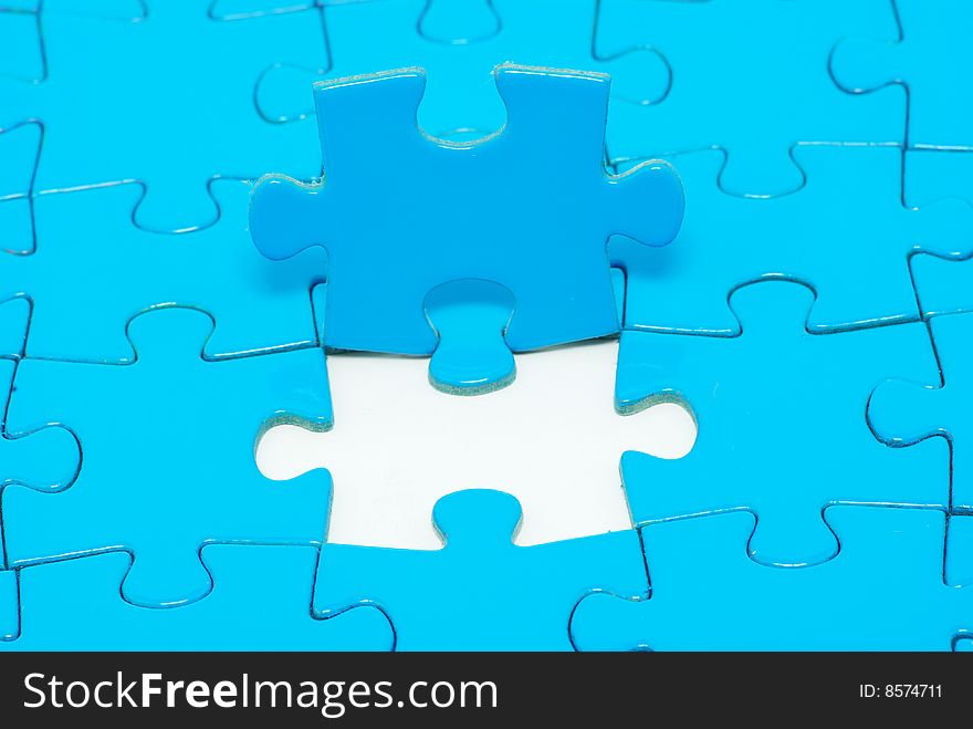 Blue puzzles for background. business concept