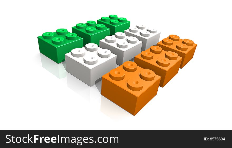 Irish flag made with blocks