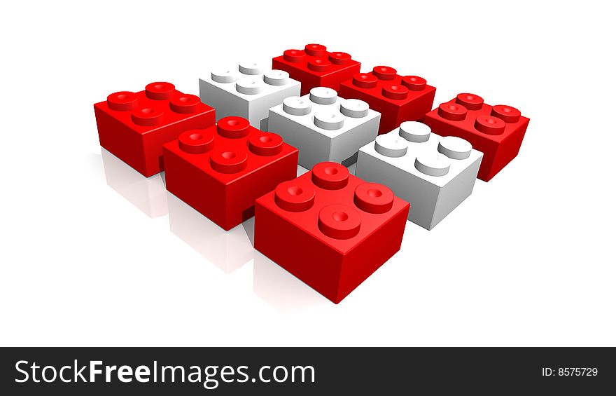 Austrian flag made with blocks