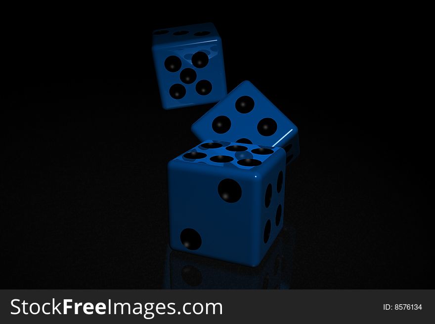 A couple of dices in 3d art