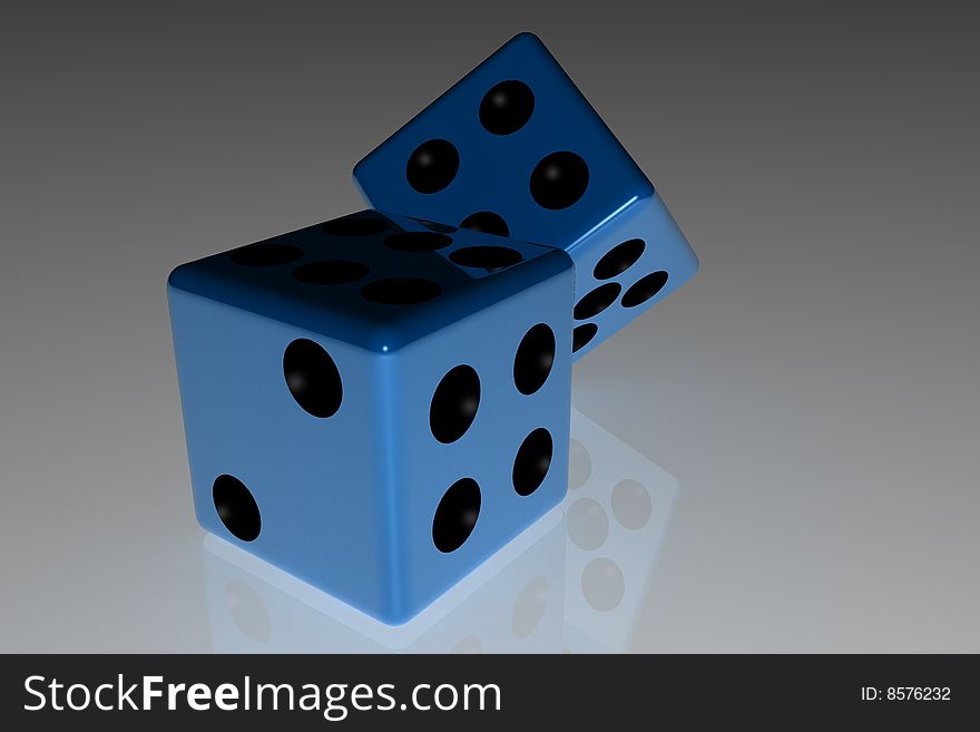 A couple of dices in 3d art