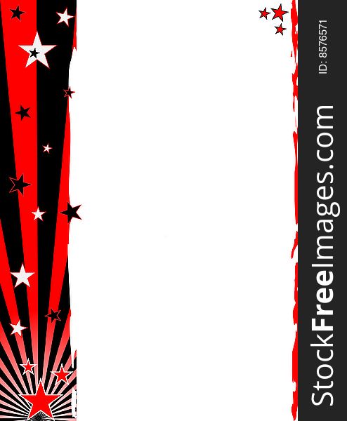 A grunge background with stars and stripes elements. A grunge background with stars and stripes elements