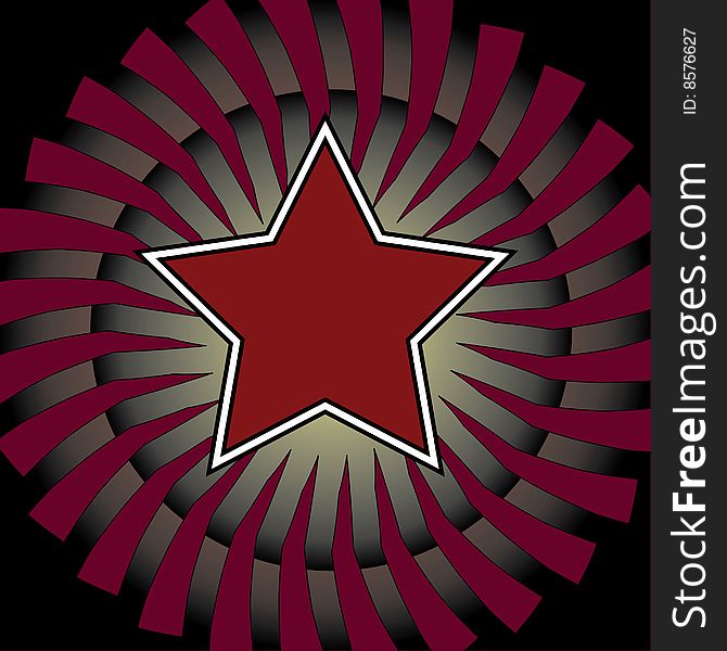 A spiral and star based square background design. A spiral and star based square background design