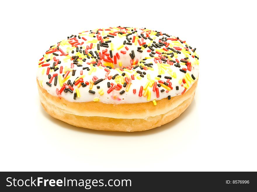 Donut covered with sugar glaze