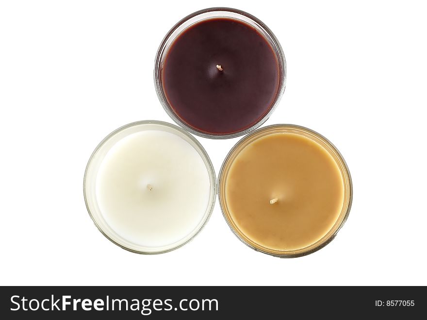 3 color candlestick isolated close up