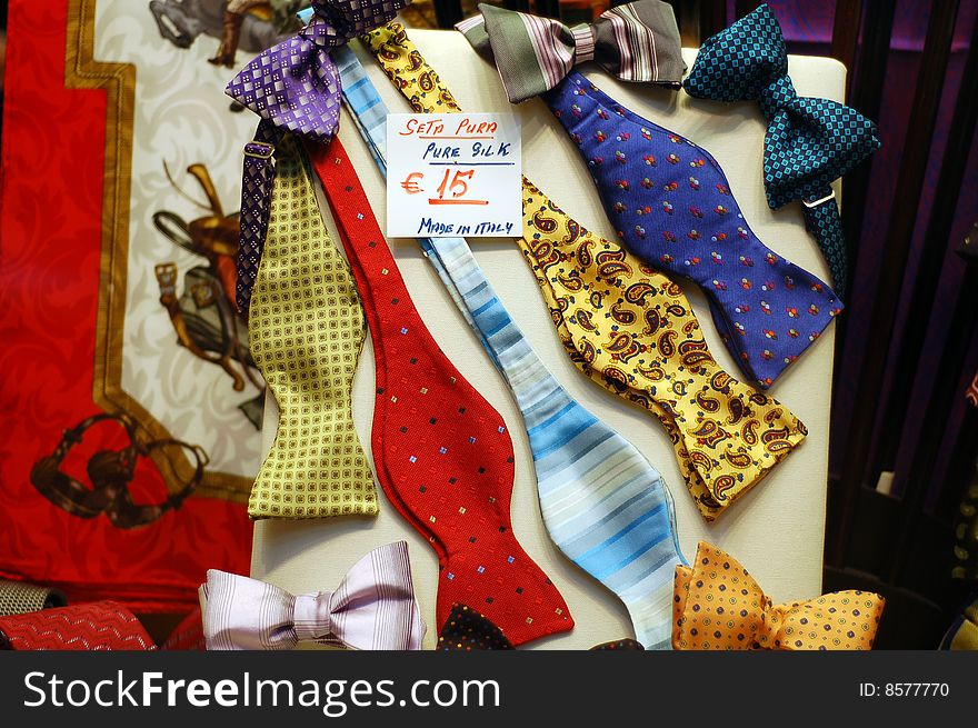 A stock of colored bow ties. A stock of colored bow ties