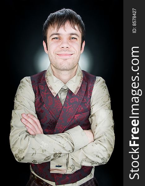 Smiling young man, studio shot