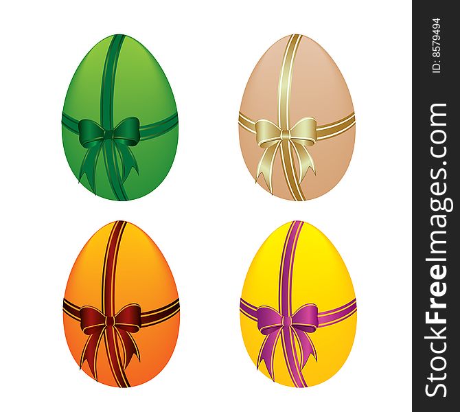 Color egg and bow, holiday