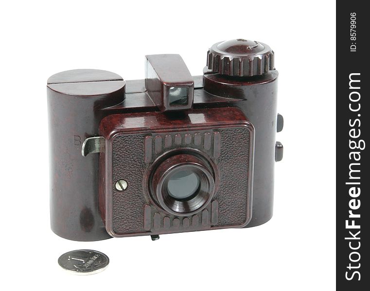 Old mini film camera from USSR. Old mini film camera from USSR