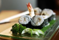 Sushi And Prawns Stock Photo