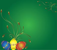 Card With Eggs And Flowers Royalty Free Stock Photo Card With Eggs And Flowers Royalty Free Stock Photo