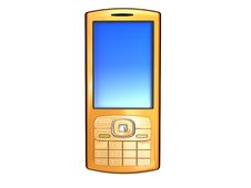 Golden Mobile Phone Royalty Free Stock Photo