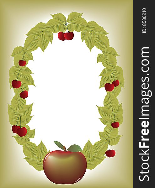 Fruit frame, background, vector illustration