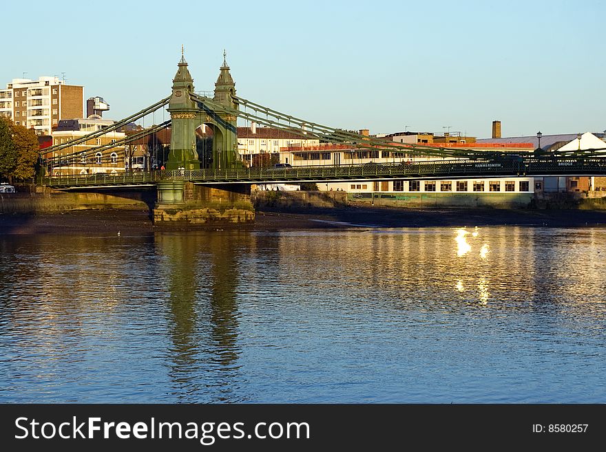 Hammersmith bridge in london,uk
