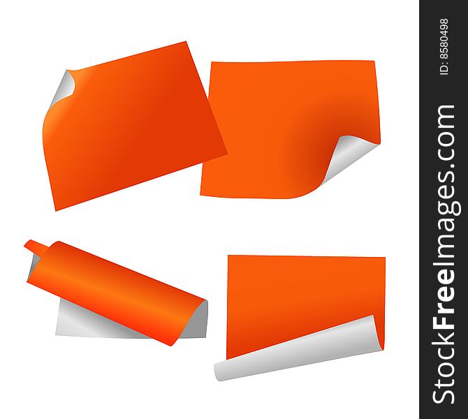 Vector set of orange paper. Vector set of orange paper