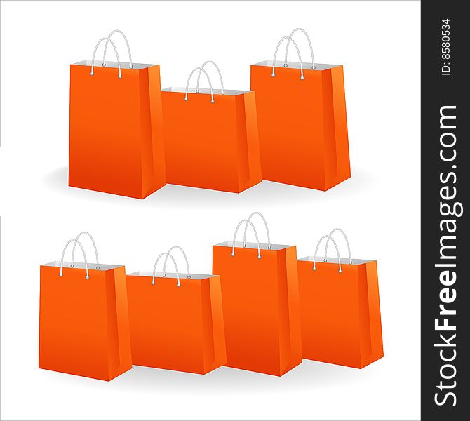 Orange bags illustration, sale concept. Orange bags illustration, sale concept