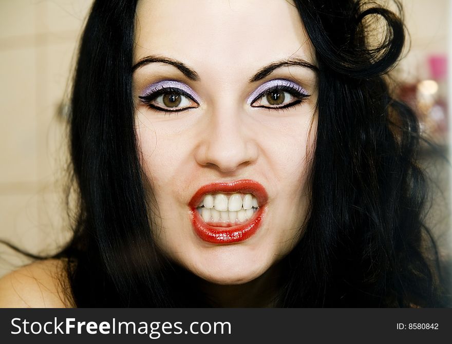 White Girl With Black Hair Free Stock Images And Photos 8580842