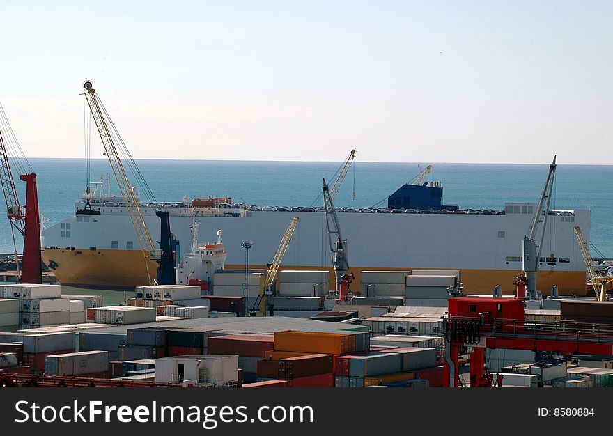 View of the commercial port of salerno. View of the commercial port of salerno