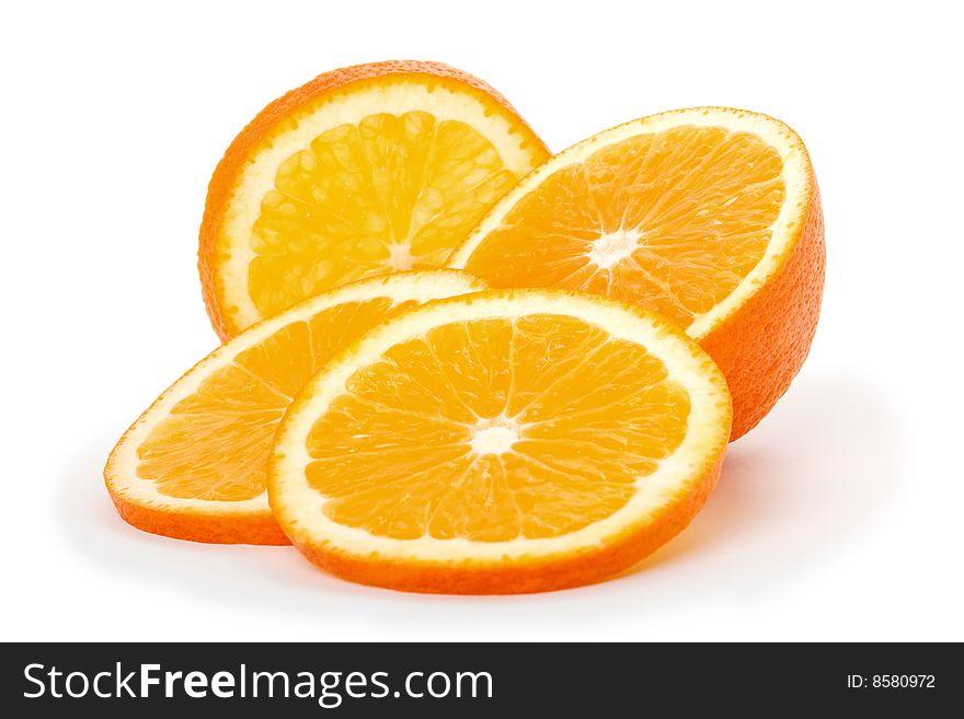 Juicy cut slices of fresh orange. Juicy cut slices of fresh orange