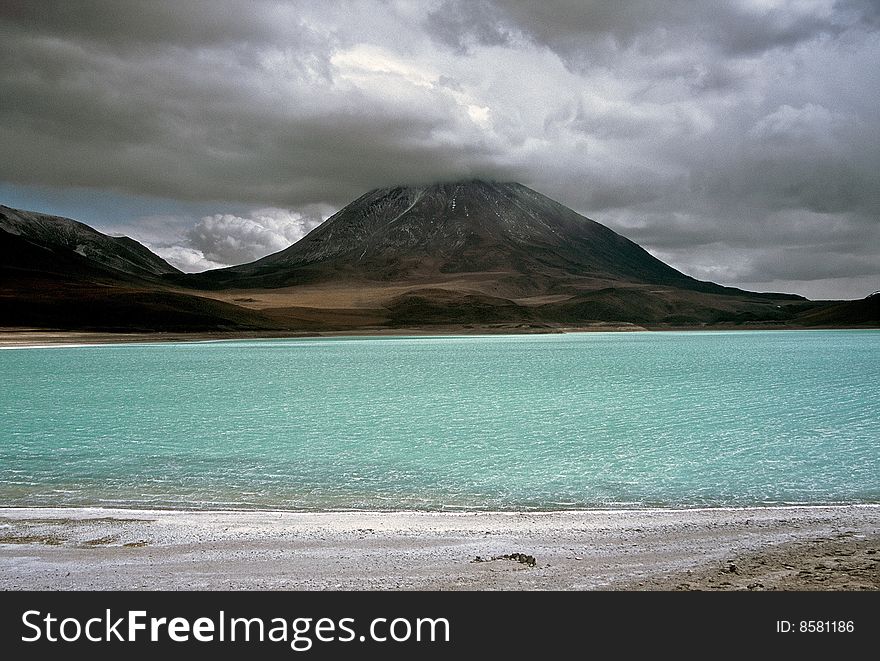 Green lagoon in Bolivia,Bolivia