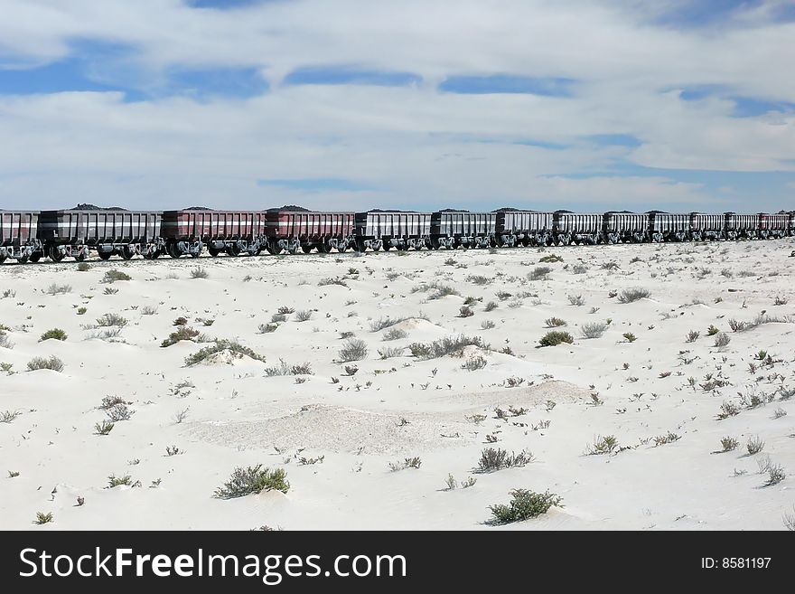 Iron Ore Train In The Sahara, Mauritania
